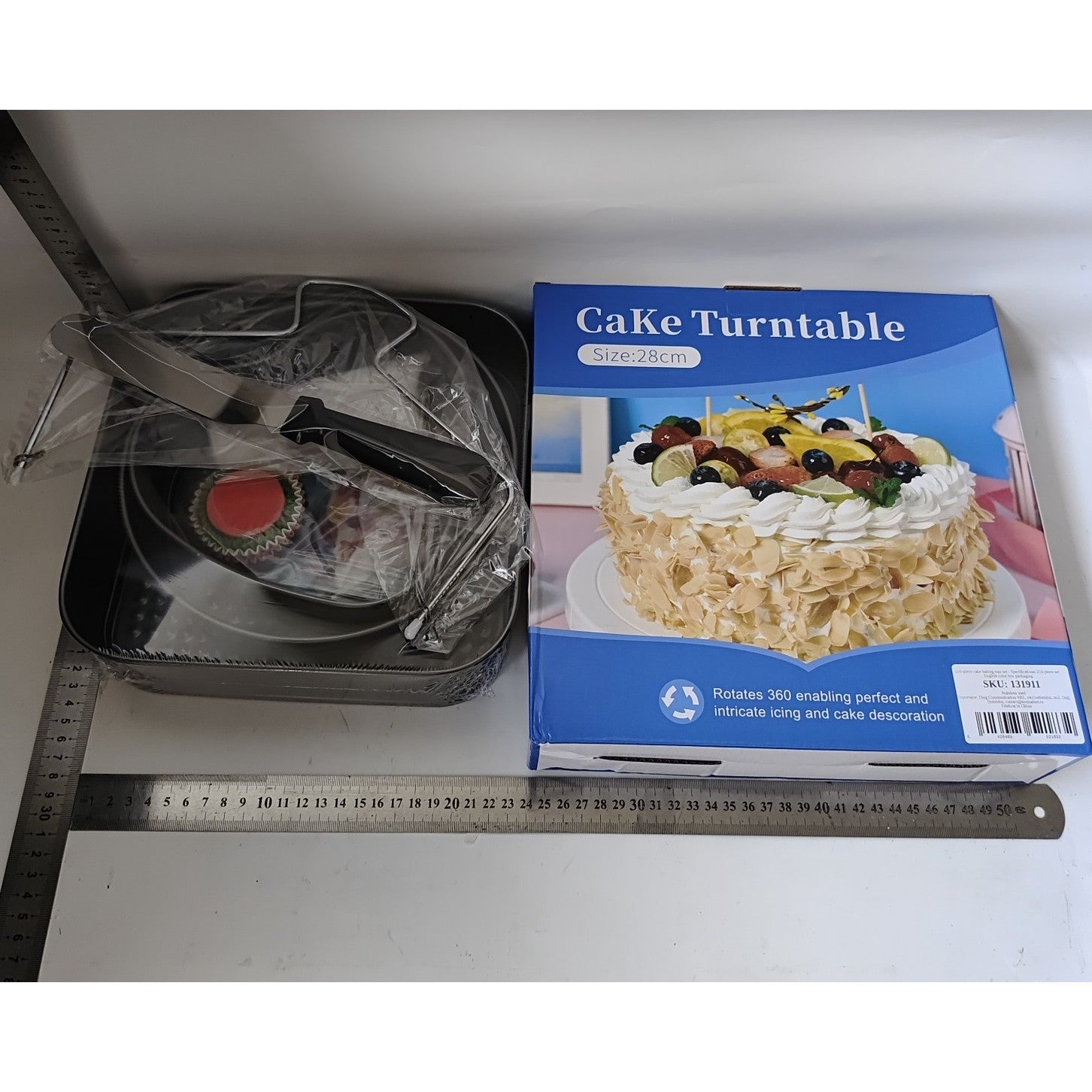Set de 216 Piese de Copt pentru Prajituri, Klevo, 3 Tavi de Copt, Nivelator, Forme Cupcake, Pos pentru Ornat cu 7 Capete, Feliator Tort, din Otel Inoxidabil, Multicolor