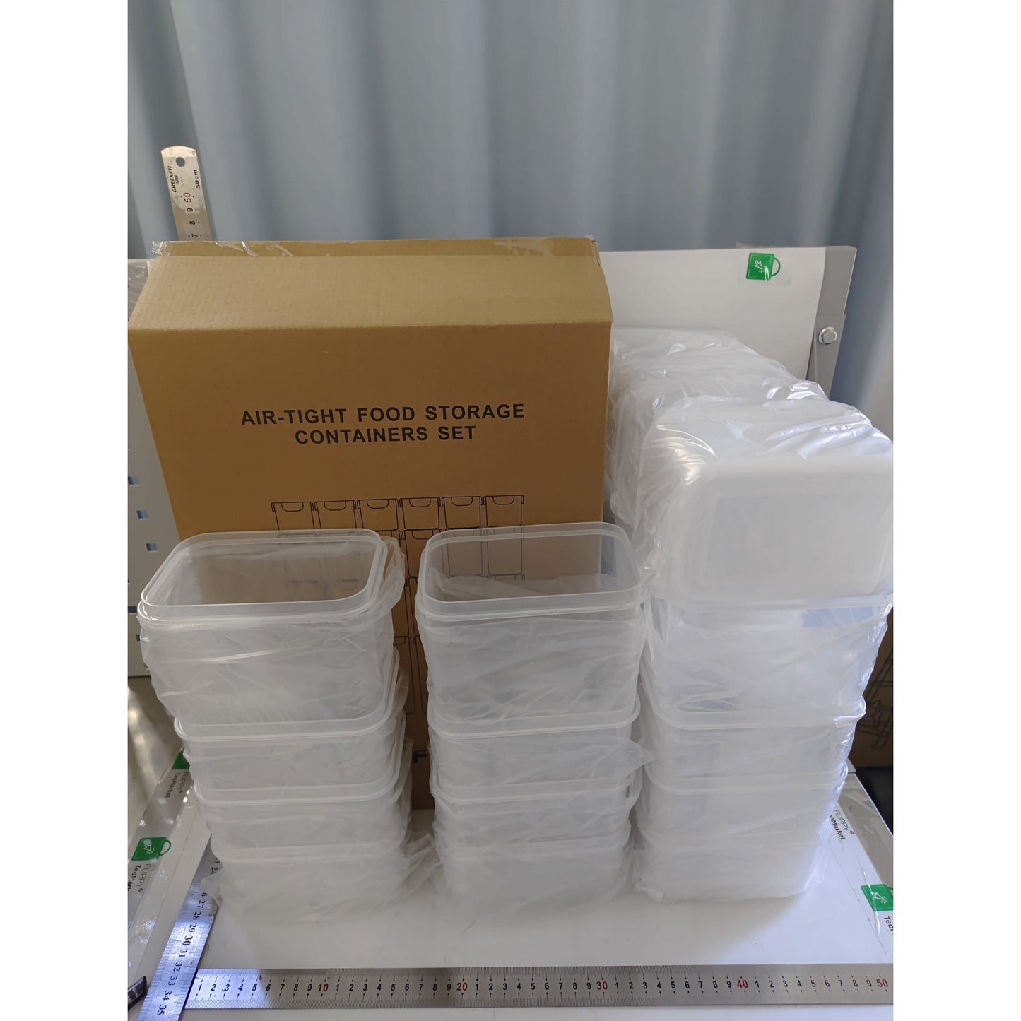 Cutii de depozitare alimente, Klevo, Set din 24 Cutii pentru Condimente, Cereale, Cutii pentru Bucatarie, din Plastic PP, Cutii Alimentare, Diferite Dimensiuni, Transparente
