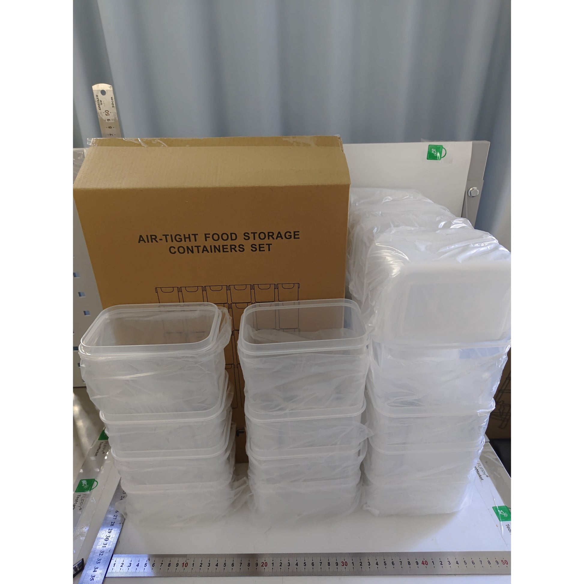 Cutii de depozitare alimente, Klevo, Set din 24 Cutii pentru Condimente, Cereale, Cutii pentru Bucatarie, din Plastic PP, Cutii Alimentare, Diferite Dimensiuni, Transparente