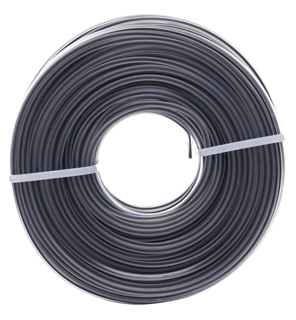 Fir motocoasa armat, sectiune patrata, 3mm x 12m, gri