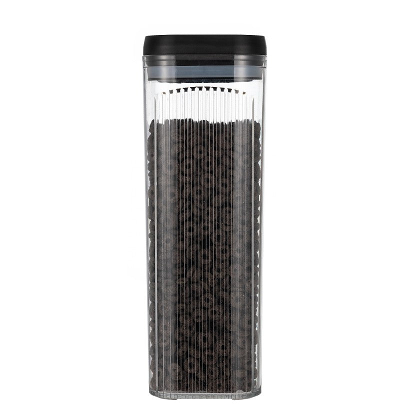 Cutie de Depozitare Alimente, Klevo, tip Container, 3.7L, Recipiente pentru Cereale in Bucatarie,  Transparente cu Capac Negru