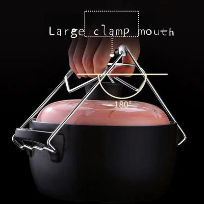 Clema pentru Boluri, Klevo, Anti-Alunecare, din Otel Inoxidabil, Extindere, pentru Oale, Tigai, de Uz Casnic, Rezistent la Temperaturi Inalte, 19.5x9.8x8 cm, Gri