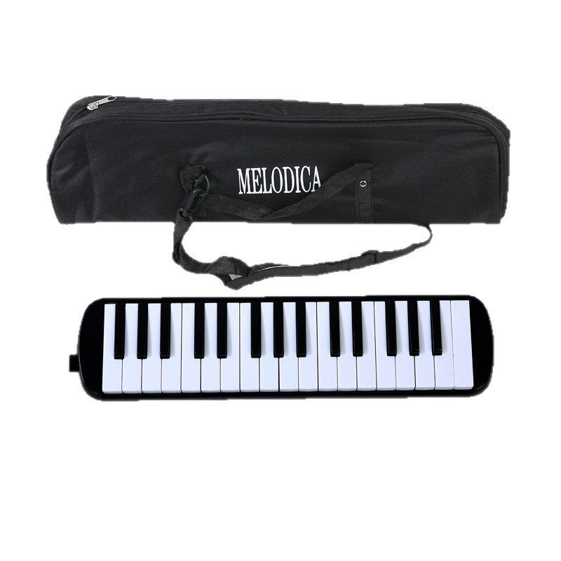 Muzicuta Melodica 32 Clape, Klevo, din ABS, pentru Incepatori, 45 x 13 x 7 cm, Include Husa si Suflator, Negru