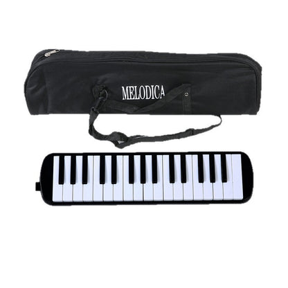 Muzicuta Melodica 32 Clape, Klevo, din ABS, pentru Incepatori, 45 x 13 x 7 cm, Include Husa si Suflator, Negru