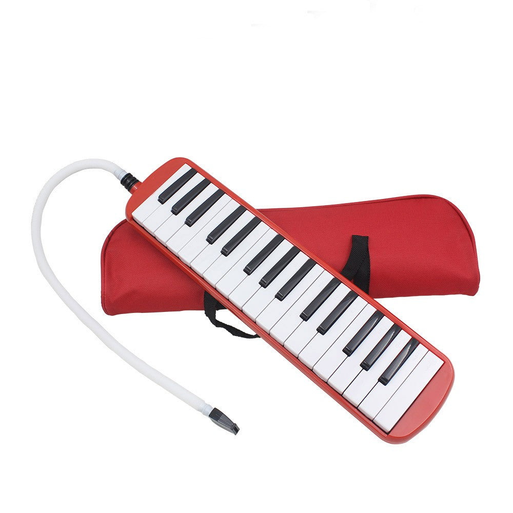Muzicuta Melodica 32 Clape, Klevo, din ABS, pentru Incepatori, 45 x 13 x 7 cm, Include Husa si Suflator, Rosu
