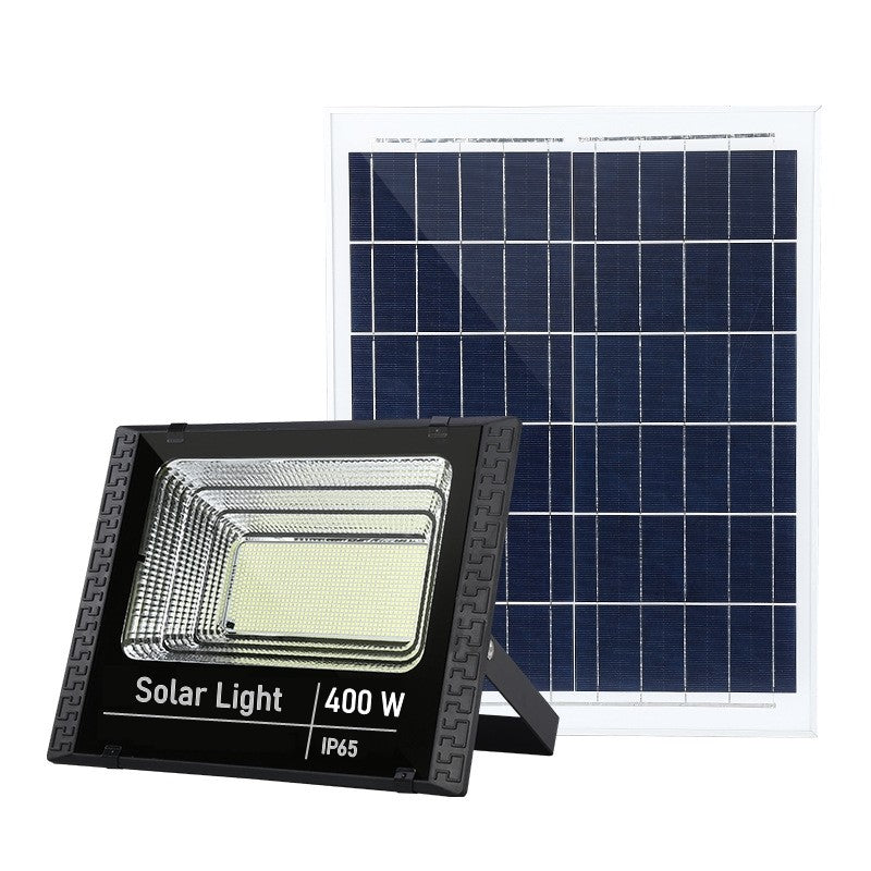 Proiector LED SMD 400W cu incarcare solara Klevo, panou solar, cu telecomanda, suport prindere, material ABS, 12AH, 473 LED-uri, 969Lm, 20x15 cm, negru