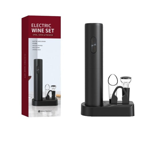 Set Tirbuson Electric din 5 piese, Klevo, Deschizator Electric, cu Baterii, Multifunctional, 23x14cm, Negru