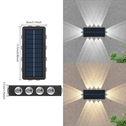 Lampa Solara, Klevo, 8+4 LED, Lumina Alba/Calda, din ABS+PC, 8 x 17.7 x 3.7 cm, Negru