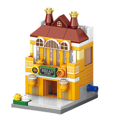 Set de Constructie, Klevo, Jucarie Educativa STEM, 125 Piese, Model 3D, +6 Ani, Colectia Strada Comerciala Europeana, 6.4 x 5.6 x 7.8 cm, Galben/Maro