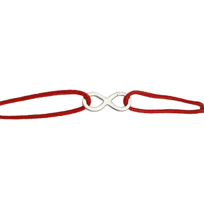 Martisor Bratara Argint 925, Jolie, Model Infinit, Martisor de 1 Martie, cu Snur Rosu, Argintiu