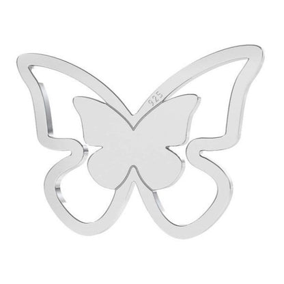 Martisor Bratara Argint 925, Jolie, Model 2 Fluturi, Martisor de 1 Martie, cu Snur Rosu, Argintiu