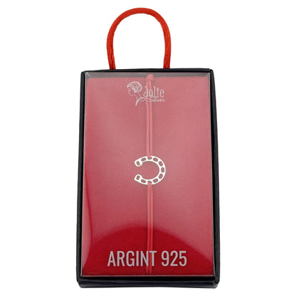 Bratara Argint 925 pentru Dama, Jolie, Model Potcoava, Martisor Bratara de 1 Martie, Pandativ Argintiu cu Snur Rosu