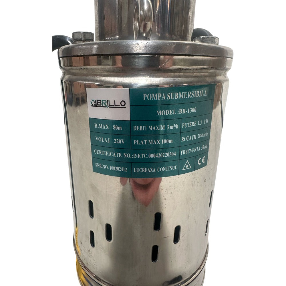 Pompa submersibila Brillo 1.3kW QGD3-120 cu flotor