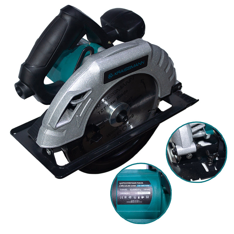 Fierastrau circular Kraissmann CS-185/1650, 1650W, disc 185mm