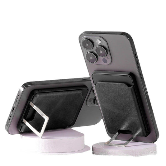 Accesoriu pentru telefon 3 in 1 Klevo, incarcator Wirelles Magsafe, portofel si suport, negru