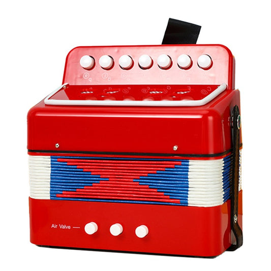 Acordeon Pentru Copii, Klevo, Acordeon Jucarie pentru Educatie Timpurie, 7 butoane 2 bass, Acordeon Instrument Muzical pentru Copii, 18 x 17 x 10 cm, Rosu