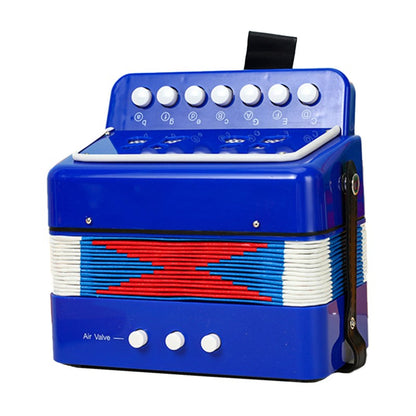 Acordeon Pentru Copii, Klevo, Acordeon Jucarie pentru Educatie Timpurie, 7 butoane 2 bass, Acordeon Instrument Muzical pentru Copii, 18 x 17 x 10 cm, Albastru
