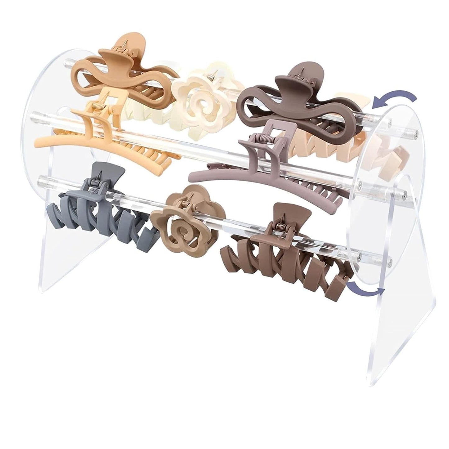 Organizator pentru Accesorii de Par, Klevo, Rotatie 360 Grade, din Plastic, 30 x 21 x 13 cm, Transparent