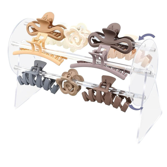 Organizator pentru Accesorii de Par, Klevo, Rotatie 360 Grade, din Plastic, 30 x 21 x 13 cm, Transparent