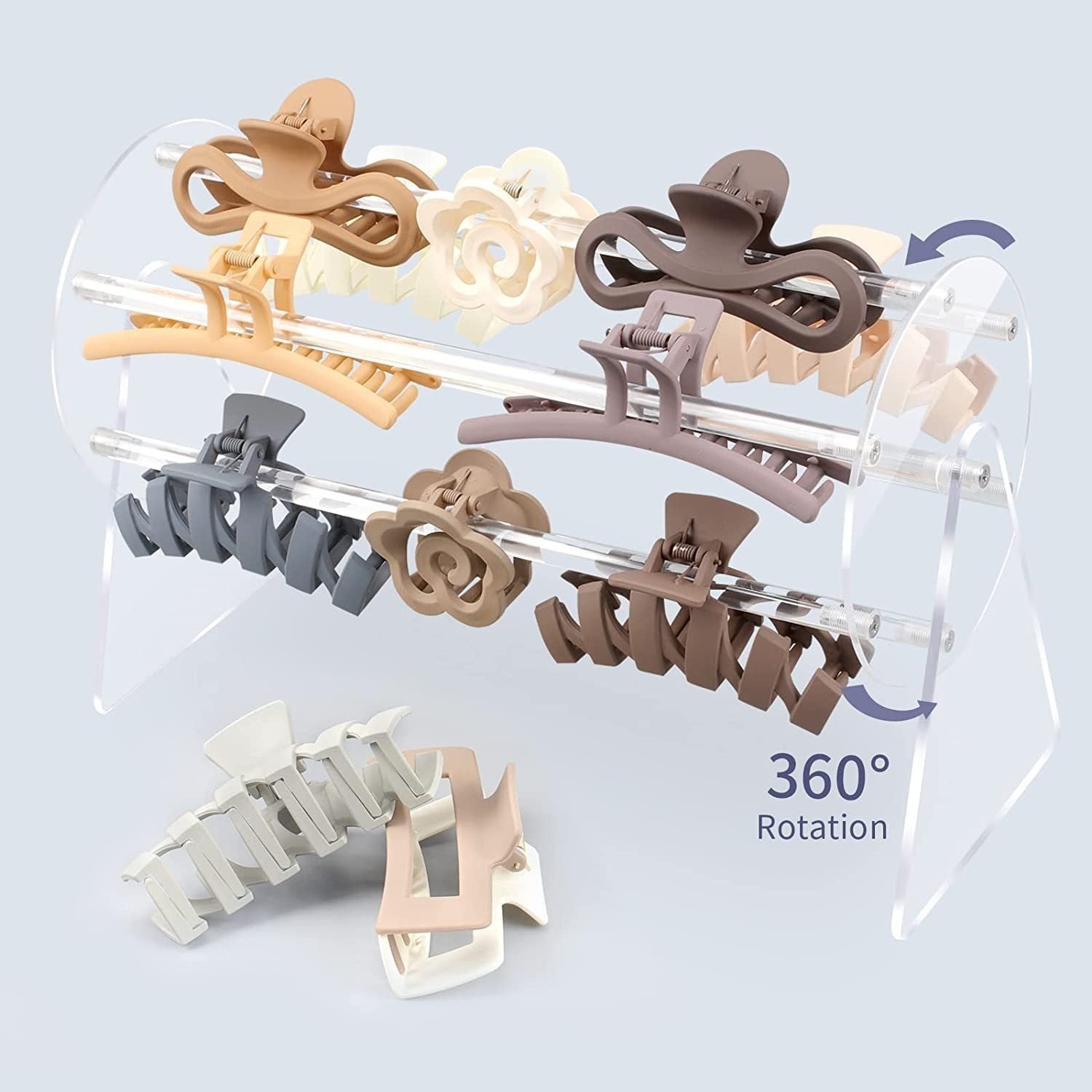 Organizator pentru Accesorii de Par, Klevo, Rotatie 360 Grade, din Plastic, 30 x 21 x 13 cm, Transparent