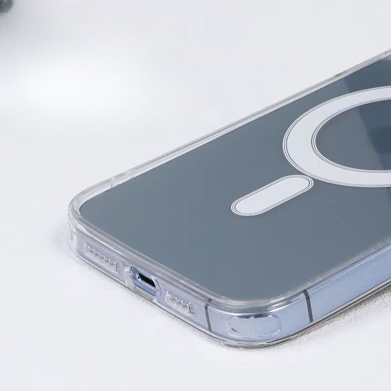 Husa protectie Klevo pentru iPhone 13 Mag Safe, 2 in 1 incarcare si magnet, Silicone, Transparenta