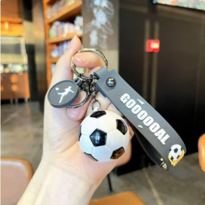 Breloc Chei, Klevo, Model Minge de Fotbal, Cupa Mondiala, Accesoriu Pentru Chei si Rucsac, Material Acril, 50 g, Alb/Negru