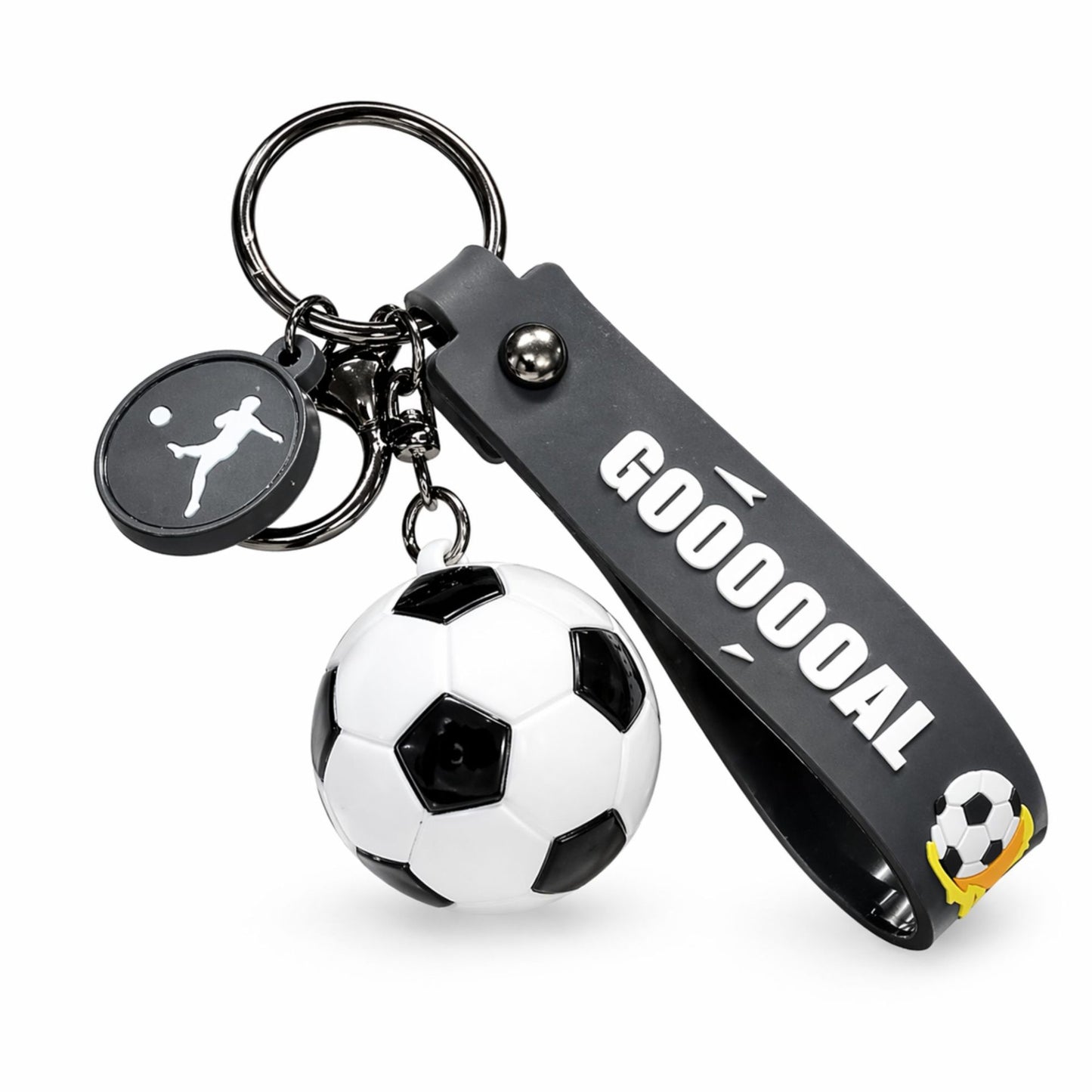 Breloc Chei, Klevo, Model Minge de Fotbal, Cupa Mondiala, Accesoriu Pentru Chei si Rucsac, Material Acril, 50 g, Alb/Negru