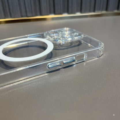 Husa protectie Klevo pentru iPhone 14 Pro Max Mag Safe, 2 in 1 incarcare si magnet, Silicon si Acril, Transparenta