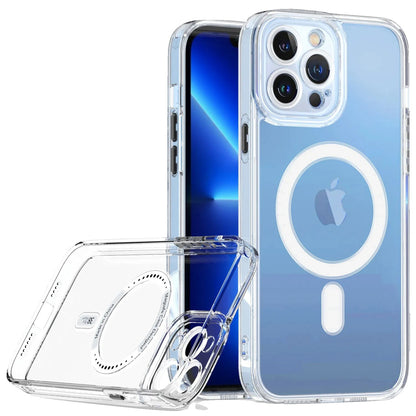 Husa protectie Klevo pentru iPhone 14 Mag Safe, 2 in 1 incarcare si magnet, Silicone, Transparenta