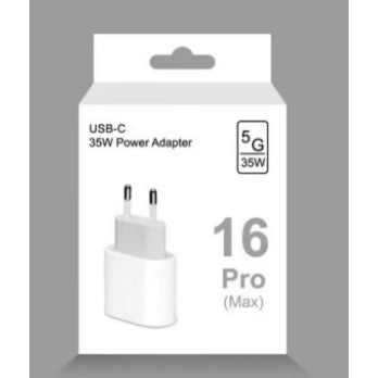 Incarcator Super Fast Charge, Klevo, Incarcator Fast Charge compatibil Apple, 35 W, Incarcator Fast Charge USB-C to USB-C, fara cablu, Alb