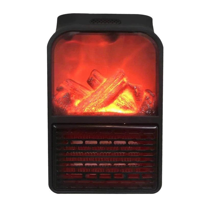 Mini Aeroterma Puternica Portabila Klevo, Putere 1000W, Mini radiator electric cu Display LCD, efect de semineu si flacara, cu telecomanda