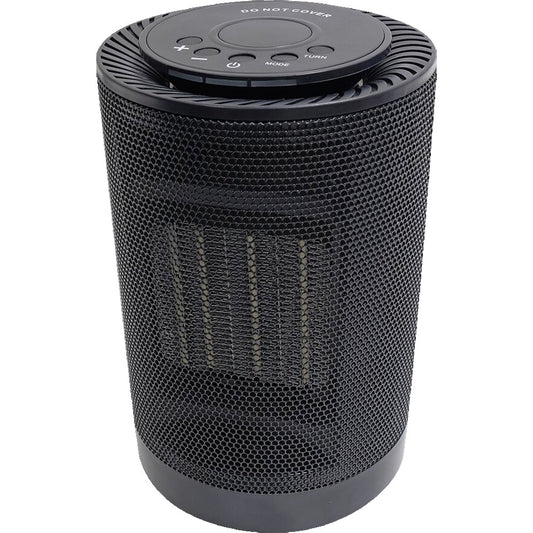 Aeroterma / Radiator ceramic Klevo PTC-1500K1, 1500 W, 2 trepte de putere, termostat reglabil, Negru