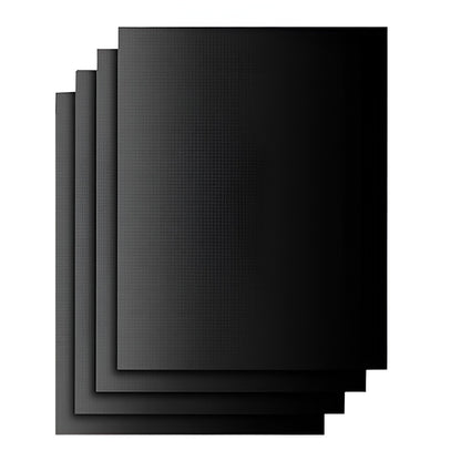 Set 4 Folii Antiaderente din Teflon, Klevo, Multifunctionale, Rezistente la Apa si Temperaturi Ridicate, pentru Gratar, Cuptor, BBQ Grill, 40x33 cm, Negru
