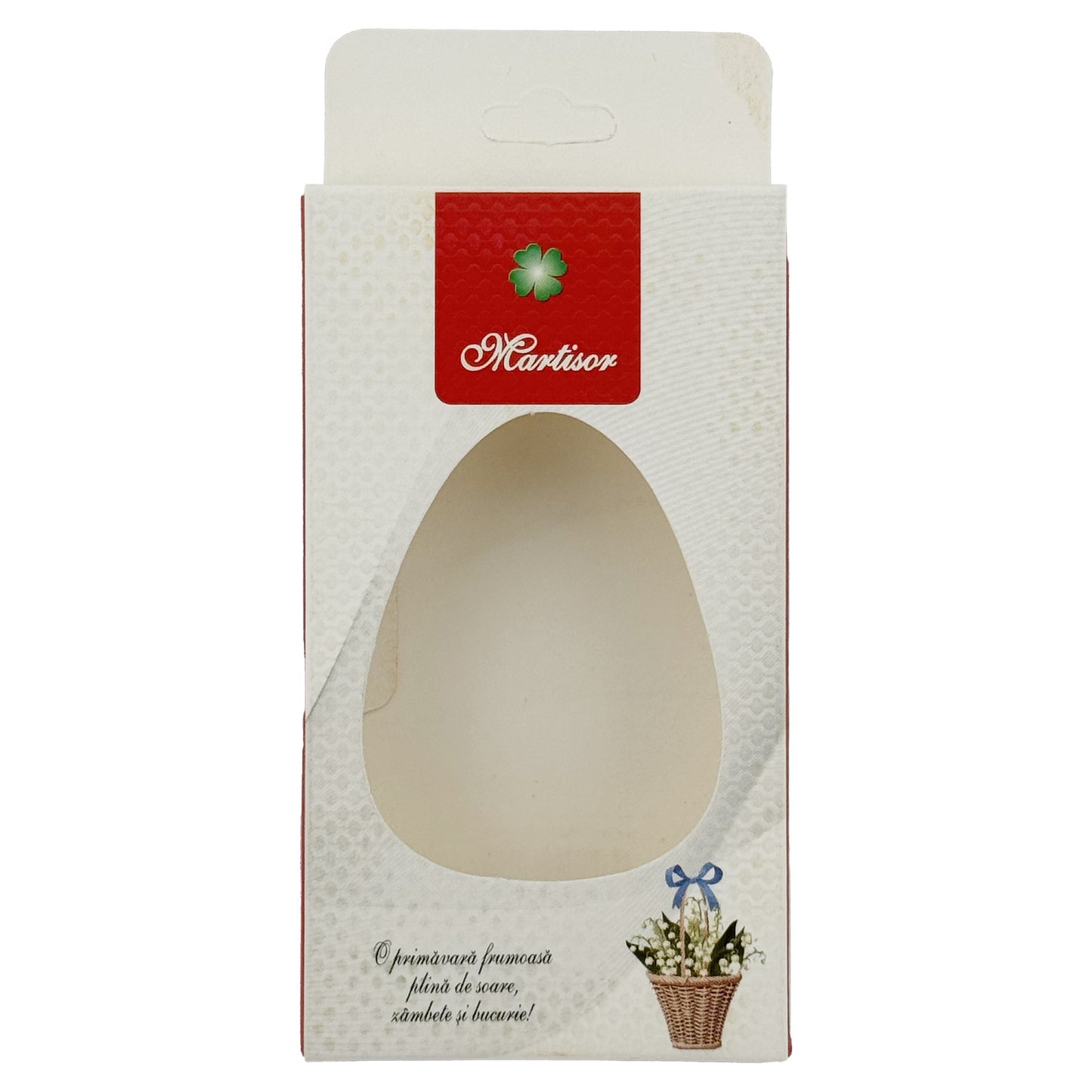 Ambalaje de Carton pentru Martisoare, Klevo, Set 200 Bucati, Cutii Brosa, Model Cos cu Flori, Alb/Rosu