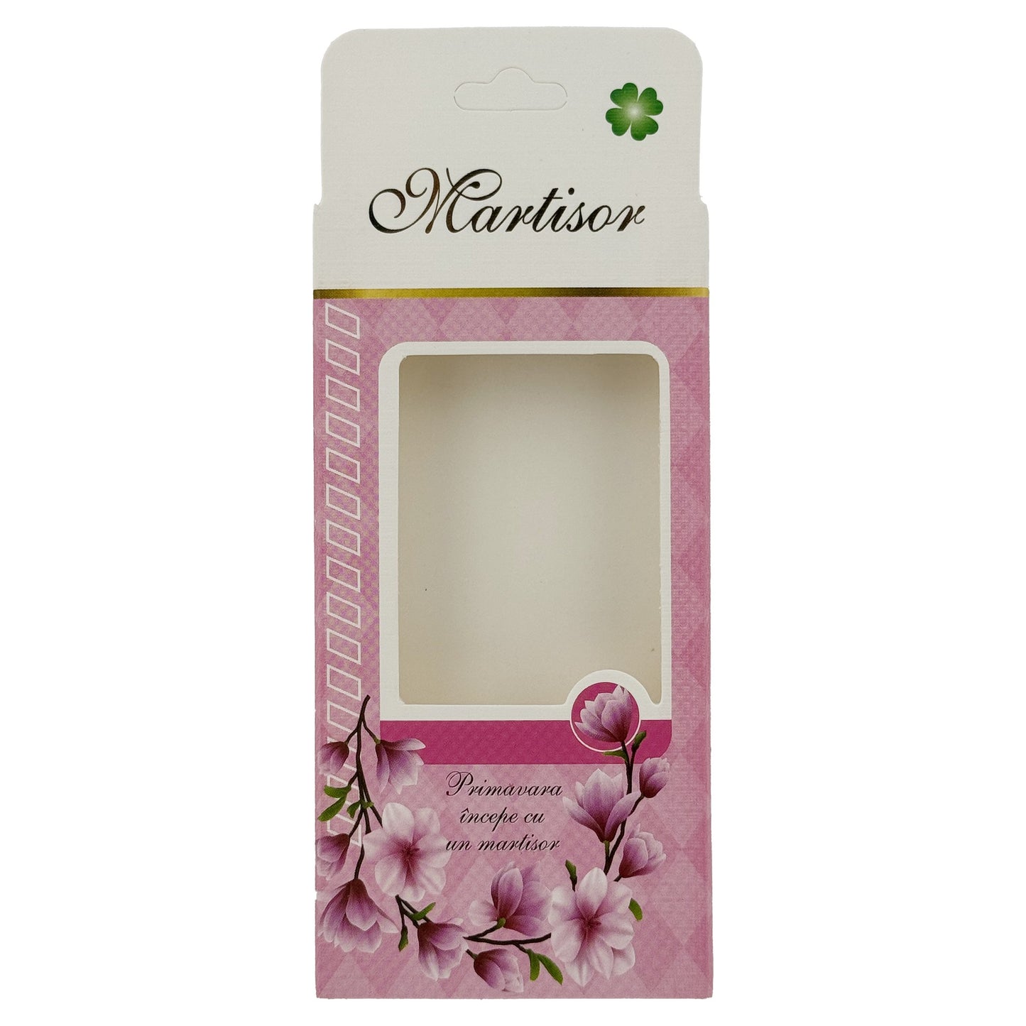 Ambalaje de Carton pentru Martisoare, Klevo, Set 200 Bucati, Cutii Brosa, Model Floral, Roz deschis