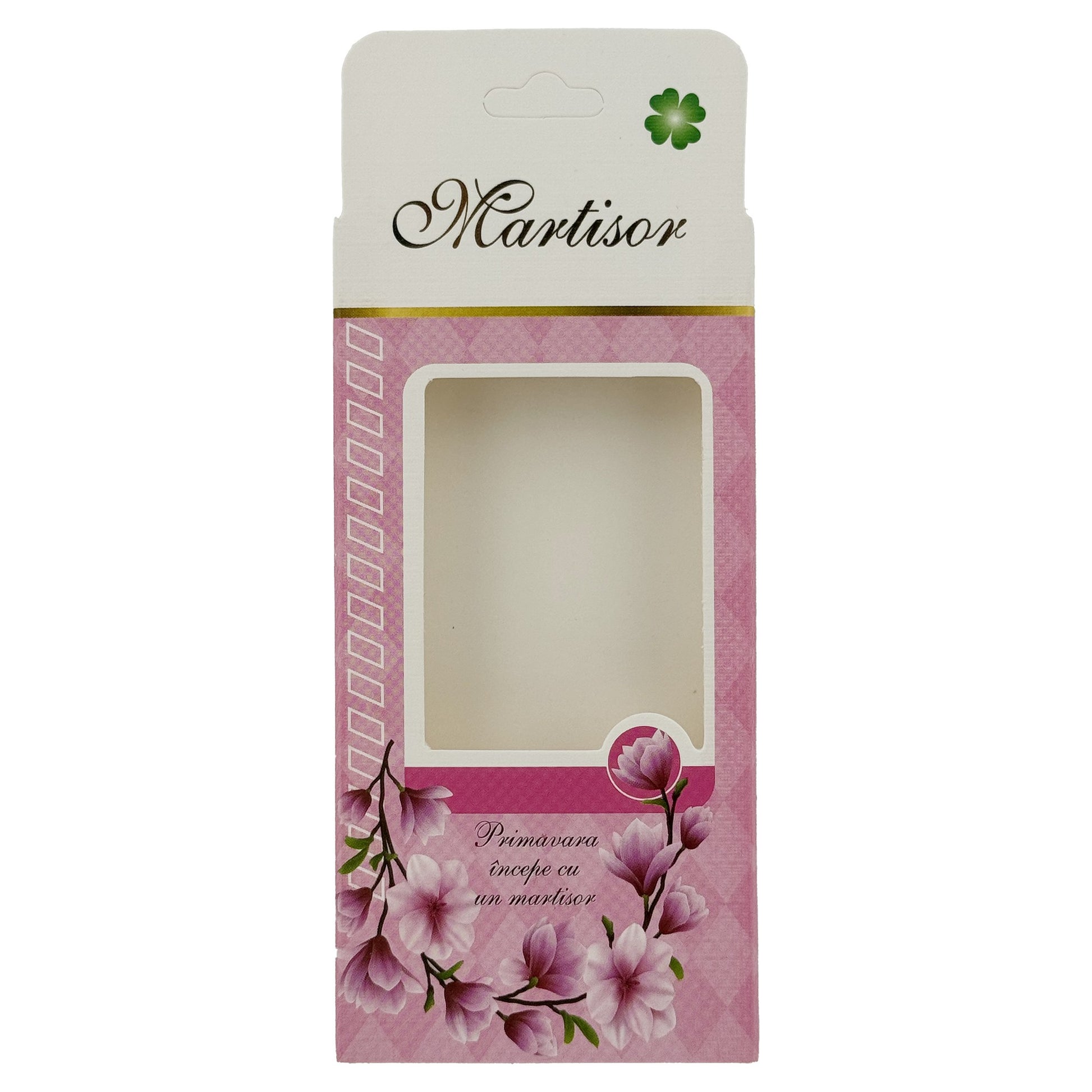 Ambalaje de Carton pentru Martisoare, Klevo, Set 200 Bucati, Cutii Brosa, Model Floral, Roz deschis