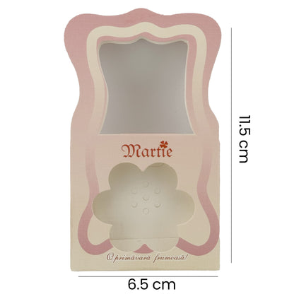 Ambalaje pentru Bratara Martisoare, Klevo, Set 200 Bucati, Cutii Brosa, Model Gentuta, Roz deschis
