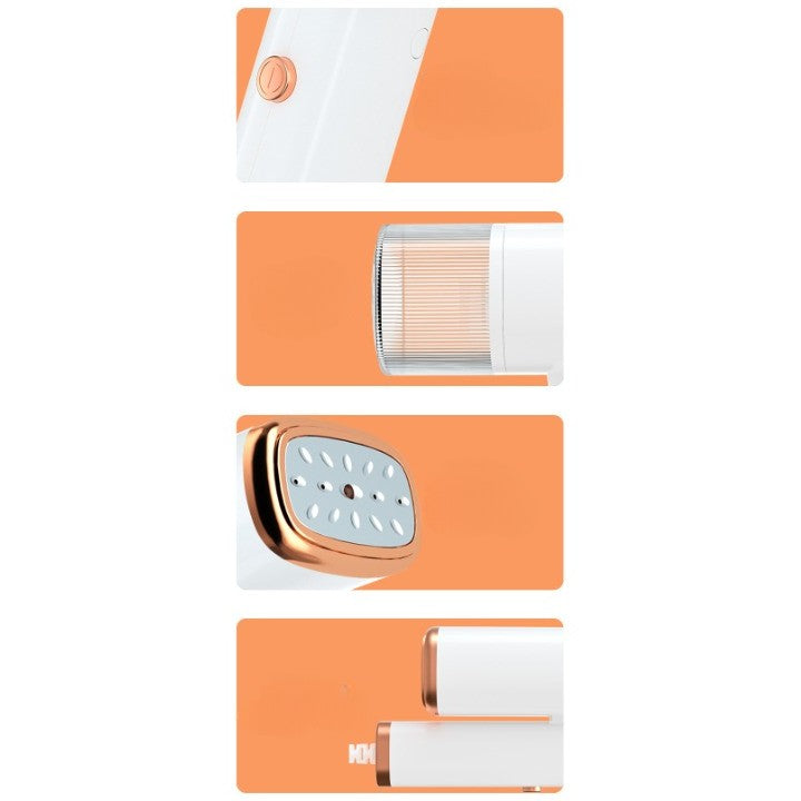 Aparat de Calcat Vertical Portabil cu Abur, Klevo, Putere 1000W, Rezervor de 100 ml, Priza, Functie Anti Calcar si Auto Curatare, Pliabil, 15x17x7.5 cm, Alb