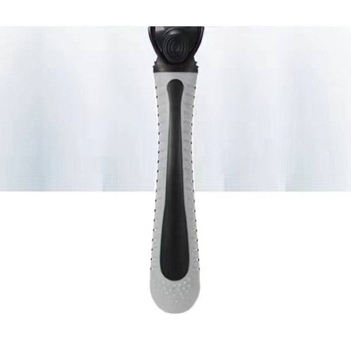 Aparat de Ras Manual, Klevo, din Otel Inoxidabil, Suport Lama + 7 Capete de Schimb Incluse, Cutie pentru Lame, Negru