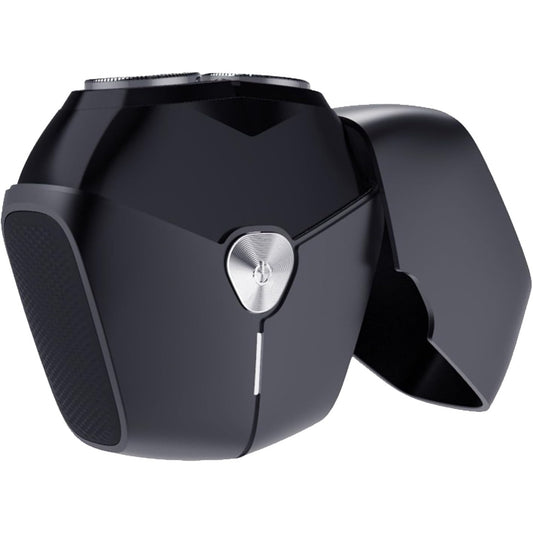 Aparat de Ras Portabil, Klevo, 8W, Autonomie 60 min, Incarcare Cablu Type C Inclus, Periuta de Curatare, Husa, Reincarcabil, 7.3x7.5x3.3 cm, Negru