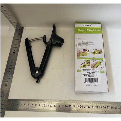 Dispozitiv de Scos Samburi, Klevo, Manual, cu 1 Gaura, pentru Cirese/Masline, 20.5 x 3.8 x 13 cm, din ABS+Otel Inoxidabil, cu Maner, Negru