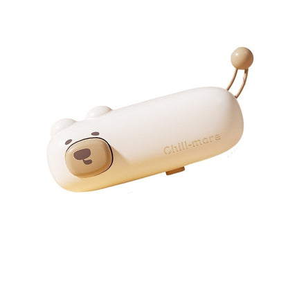 Aparat de Sigilat Ambalaje, Klevo, Incarcare USB Tip C, 400 mAh, 10.2 x 3.7 x 4.3 cm, Model Ursulet, Maro