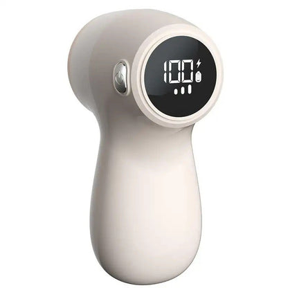 Aparat Electric de Curatat Scame 2in1, Klevo, Indepartare Scame si Aspirare, 15 x 8.5 cm, din ABS si Otel Inoxidabil, Incarcare USB Tip C, Bej
