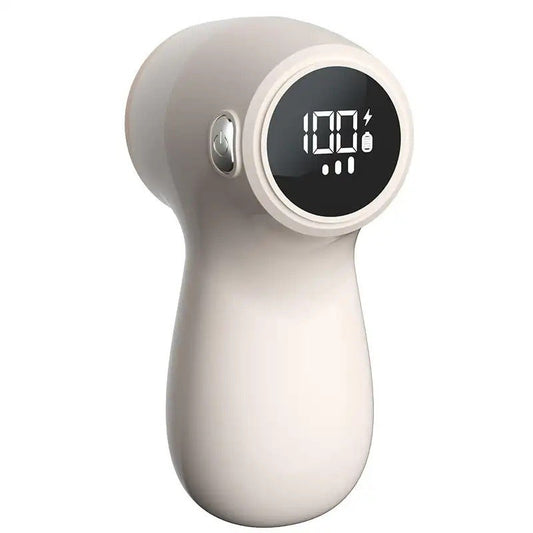 Aparat Electric de Curatat Scame 2in1, Klevo, Indepartare Scame si Aspirare, 15 x 8.5 cm, din ABS si Otel Inoxidabil, Incarcare USB Tip C, Bej
