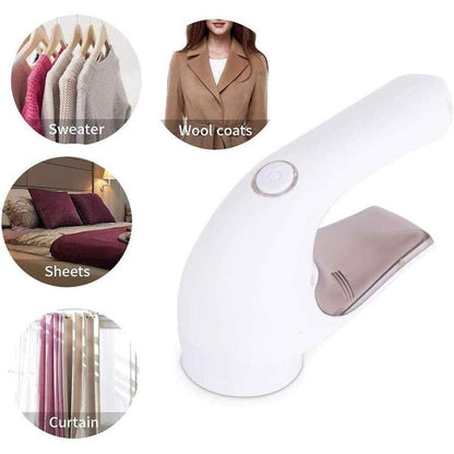 Aparat Pentru Curatat Scame, Par Si Praf, Klevo, Trimmer pentru Diferite Tipuri De Material, Cu Lame Din Otel Inoxidabil, Maner Ergonomic, Incarcare Prin USB, 15x6x9 cm, Alb