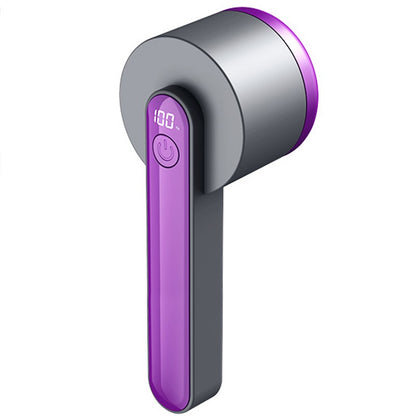 Aparat Pentru Curatat Scame, Par Si Praf, Klevo, Trimmer pentru Diferite Tipuri De Material, Cu Lame Din Otel Inoxidabil, Maner Ergonomic, Incarcare Prin USB, Negru Mov