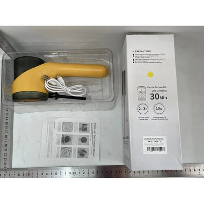 Aparat Scame si Par Haine, Klevo, Electric, USB inclus, Periuta Curatare, pentru Diferite Tesaturi, 3 Trepte, 20.5 x 8.8 x 7 cm, Galben
