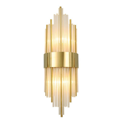 Aplica de Perete, Klevo, pentru Interior, din Otel Inoxidabil si Sticla, 40 x 16 cm, LED, Auriu