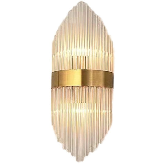 Aplica de Perete, Klevo, pentru Interior, din Otel Inoxidabil si Sticla, LED, Auriu, 45x18 cm