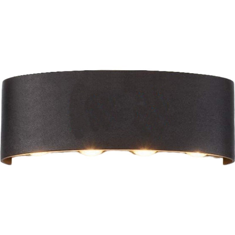 Aplica pentru Perete, Klevo, Interior/Exterior, Rezistenta la Umezeala, 8 W, Aluminiu, Negru, 22x8 cm